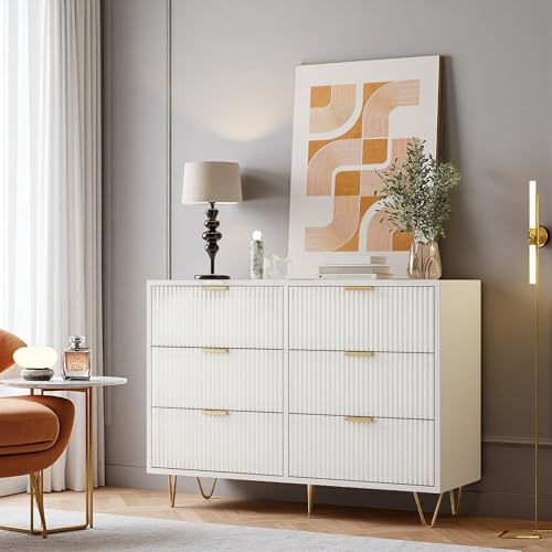YGHQAP Kommode weiß mit 6 Schubladen, Sideboard Wohnzimmer Kommodenschrank modernem für Schlafzimmer, Wohnzimmer, Arbeitszimmer, Flur YGHQAP Kommode weiß mit 6 Schubladen, Sideboard Wohnzimmer Kommodenschrank modernem für Schlafzimmer, Wohnzimmer, Arbeitszimmer, Flur von YGHQAP
