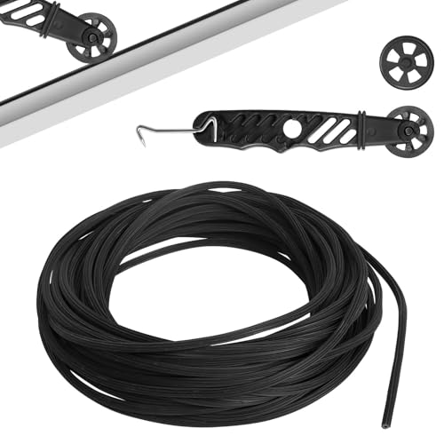 15 Meter Gummikeder Keder Gummischnur Ø 5mm, Gummikeder Schwarz Gummi Kederband mit Kederroller für Fliegennetz Moskitonetz, Gummi Kedergummi für Keder Fliegengitter Insektenschutznetz von YGKYMVW