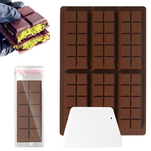 Schokoladenform Silikon Schokolade, Silikon Schokoladenform Tief Schokolade Silikonform mit 6 Mulden, BPA-Frei DIY Antihaftbeschichtung Schokoladentafel Form für Schokolade Praline Süßigkeiten von YGKYMVW