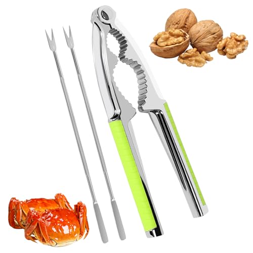 YGKYMVW Nussknacker Walnüsse, Haselnussknacker mit 2 Rutschfestem Nussknacker Edelstahl, Multifunktionaler Nssknacker Heavy Duty Shell Cracker Tools für Walnuss Haselnuss Meeresfrüchte von YGKYMVW