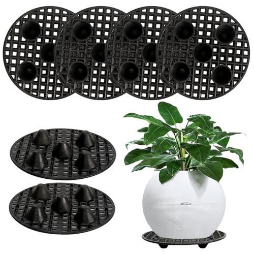 YGKYMVW Topfpflanzenständer, 6 Stück Drainagegitter Kunststoff Blumentopf Mesh Pads 20cm, Drainage Mesh Gittermatte Rund Blumentopf Ständer Drainage Mesh für Outdoor Garten Innenbereich von YGKYMVW