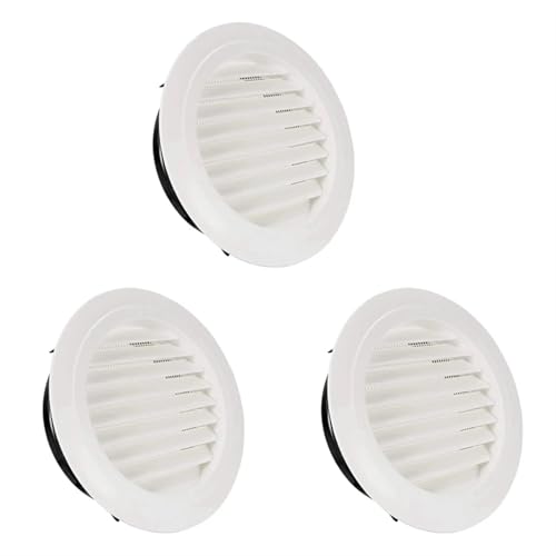 3 Stücke 8 Zoll Runde Air Vent ABS Lamellengitter Abdeckung Weiß Laibung Vent Mit Eingebautem Fliegengitter Mesh für Luftauslässe von YGLEEULI