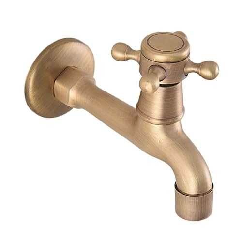 Antiker Messing-Wandhalter for Badezimmer, Mopp, Pool, Wasserhahn, Gartenwasserhahn, Waschtischarmatur, Waschmaschinenhahn für Küche(E) von YGLEEULI
