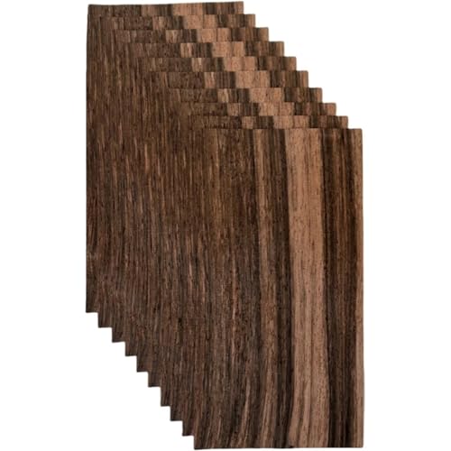 Ebenholzfurnier for Intarsien- und Einlegearbeiten mit 10 Stück heimischen Holzfurnierblättern, Holzblättern von YGLEEULI