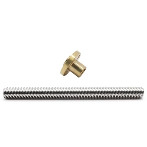 T8 Leitspindel Außendurchmesser 8 mm Steigung 2 mm Führung 2 mm/8 mm 150 mm 200 mm 250 mm 300 mm 330 mm 350 mm 400 mm 500 mm mit Messingmutter for 3D-Drucker für 3D Drucker(Pitch 2mm Lead 8mm,150mm Wi von YGLEEULI