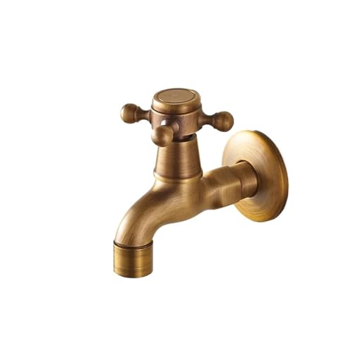 Vintage Dual-Use-Wasserhahn Badezimmer Wandmontage Einzel Kaltwasserhahn Waschmaschine Spüle Mopp Pool Outdoor Garten Wasserhahn für Küche(A1) von YGLEEULI