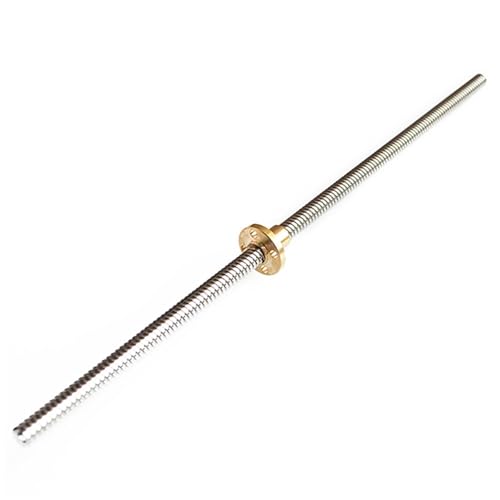 YGLEEULI 1PC 3D Drucker T8 Blei Schraube Trapez Stange Blei 2-8mm mit Kupfer Muttern für 3D Drucker(Pitch 1mm Lead 1mm,400mm) von YGLEEULI