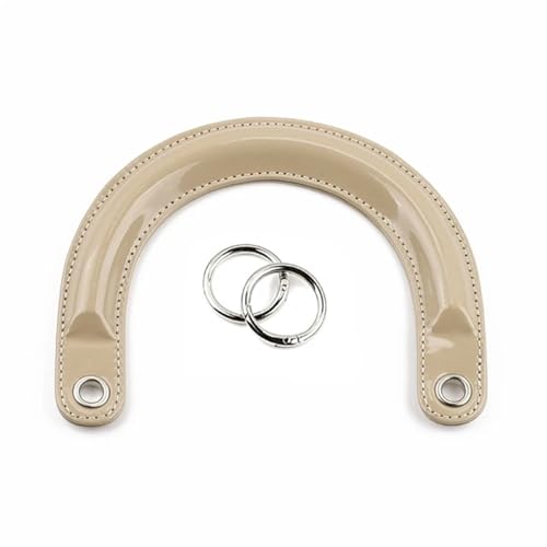 YGLEEULI 2 Stück Handtaschengriffe aus Leder in U-Form mit Verbindungsschnalle for selbstgemachte Damenhandtaschen, Ersatzgriffe, handgefertigtes Taschenzubehör für Tasche(Brown Silver Buckle) von YGLEEULI