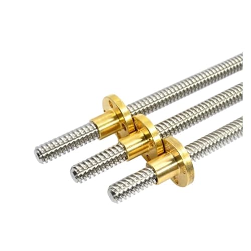 YGLEEULI 304 Edelstahl T12 Gewindebohrung Trapezspindelschraube und Mutter für 3D Drucker(Lead 2mm,400mm) von YGLEEULI