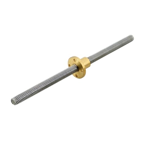 YGLEEULI 3D-Druckerteil Trapezstange T8 Leitspindel 8 mm Durchmesser Steigung 1 mm - 4 mm Leitspindel 1 mm - 14 mm Mit Messingmutter Länge für 3D Drucker(Lead 14mm Pitch 2mm,900mm) von YGLEEULI