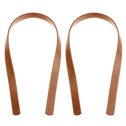 YGLEEULI 4 Stück Umhängetaschengurt PU-Leder Damen Mädchen Taschengriffe DIY Ersatzgriff for Handtasche Gürteltasche Zubehör für Tasche(Light Brown) von YGLEEULI