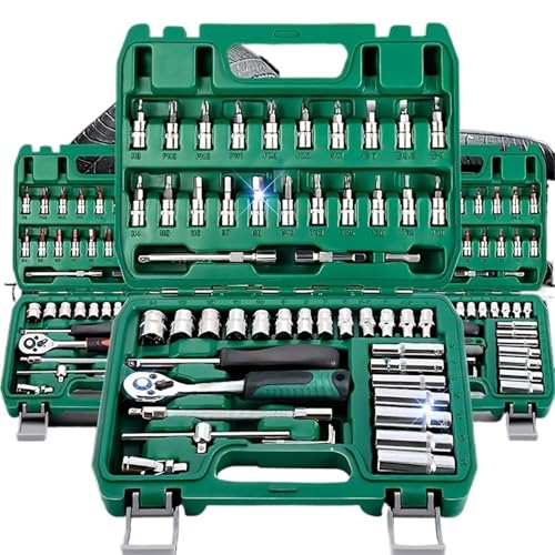 YGLEEULI Autoreparatur-Werkzeugsatz, 46/53-teilig/Set, Steckschlüsselsatz, Autoreparaturwerkzeug, Ratschen-Drehmomentschlüssel, Kombi-Werkzeugsatz for die Autoreparatur von YGLEEULI