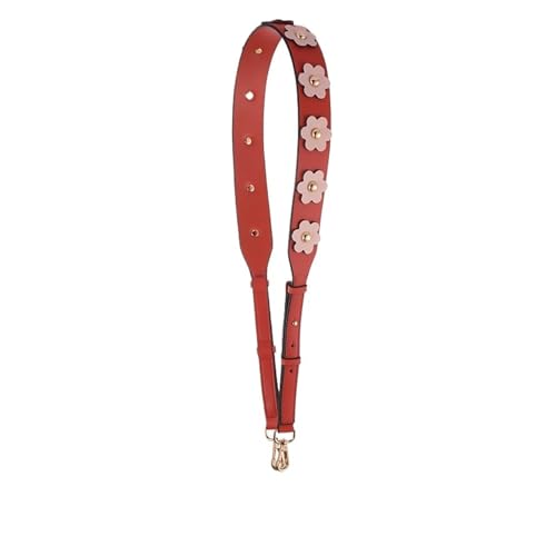 YGLEEULI Breiter Schultergurt, Retro-Taschengurt aus Leder, Metallniete, verzierter Schultertaschengurt, verstellbare Griffe für Tasche(78num4 4.2cm Wide,Gold 1 Piece) von YGLEEULI