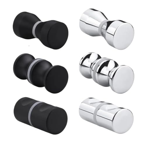 YGLEEULI Duschtürgriffe Küchenbeschläge Badezimmer Glastürknopf Kleiderschrank Zieht Duschtürgriff Schrankgriff für Duschkabine(Black-B) von YGLEEULI