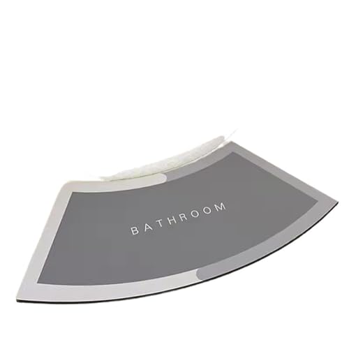 YGLEEULI Gebogene Badezimmer-Bodenmatte Diatomeen-Schlamm-absorbierende Matte Fächerförmige rutschfeste Fußmatte für Badezimmer(Color 1,40x75cm) von YGLEEULI