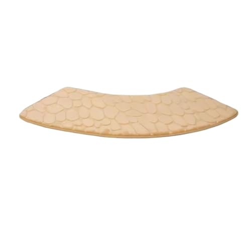 YGLEEULI Gebogener Badezimmerteppich for runde Dusche, rutschfeste Duschmatte mit weichem Saugnapf für Badezimmer(Beige) von YGLEEULI