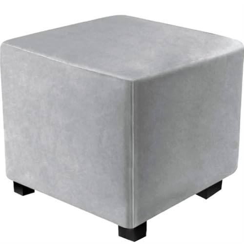YGLEEULI Hocker Bezug Quadratischer Bezug for Fußhocker aus Samt, elastischer All-Inclusive-Bezug for Ottomane, 360-Grad-Fußhocker-Schutzhüllen for den Schonbezug im Wohnzimmer(A2,M Footstool Cover) von YGLEEULI
