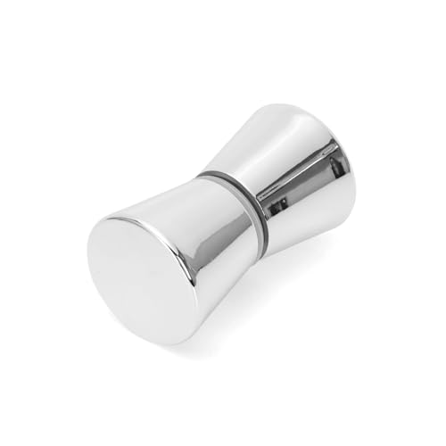 YGLEEULI Konischer Glastürgriff, Spiegel, Silber/Mattschwarz, for Badezimmertür, Büro, Plexiglas, Schiebetür, Dampfbad für Duschkabine(Silver) von YGLEEULI