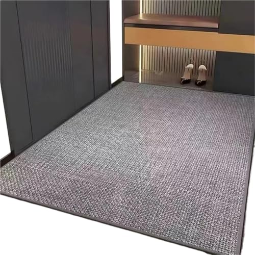 YGLEEULI Leinenimitat-Teppich for Wohnzimmer, Sofa, Schlafzimmer, Bett, Erkerfenster, Katzenkratzbrett, Bodenmatte, Eingangsbereich, Küche, Badezimmer, Fußmatte für Terrasse(Gray,100X140CM) von YGLEEULI