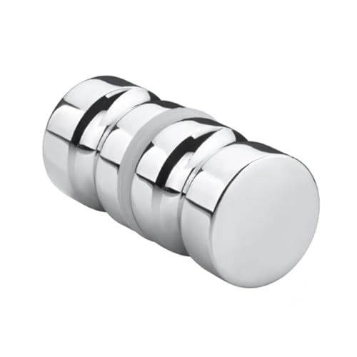 YGLEEULI Türgriffknopf for Badezimmerduschtür aus Zinklegierung, Glastürknopf, Einzelnut, verchromt, 30 mm, Hardware, Badezimmerzubehör für Duschkabine(Silver) von YGLEEULI