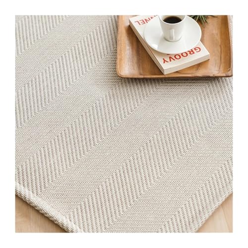 YGLEEULI Wohnzimmer Teppich Gewebtes Muster Couchtisch Teppich Einfache SLE Home Sofa Bodenmatte Rechteckige Form für Terrasse(Beige,190 * 240cm) von YGLEEULI