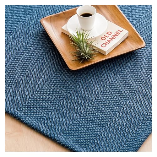 YGLEEULI Wohnzimmer Teppich Gewebtes Muster Couchtisch Teppich Einfache SLE Home Sofa Bodenmatte Rechteckige Form für Terrasse(Blue1,190 * 240cm) von YGLEEULI