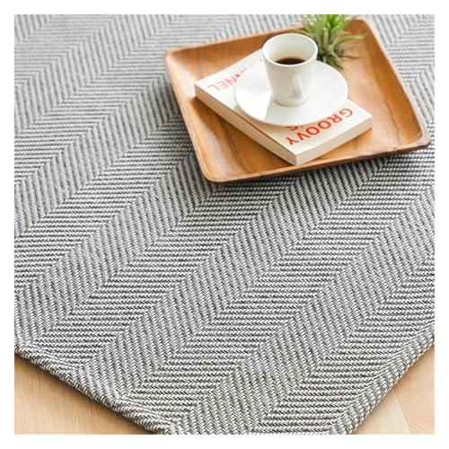 YGLEEULI Wohnzimmer Teppich Gewebtes Muster Couchtisch Teppich Einfache SLE Home Sofa Bodenmatte Rechteckige Form für Terrasse(Gray,190 * 240cm) von YGLEEULI