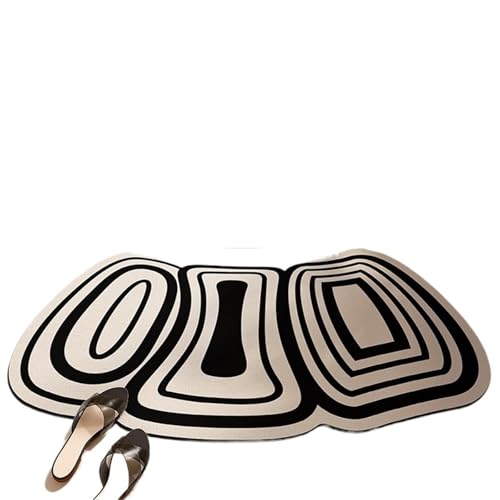 YGLEEULI rutschfeste, Gebogene Bodenmatte, rutschfeste Kieselalgen-Duschmatte, fächerförmiger Toilettenteppich für Badezimmer(Color 3,45x70cm) von YGLEEULI