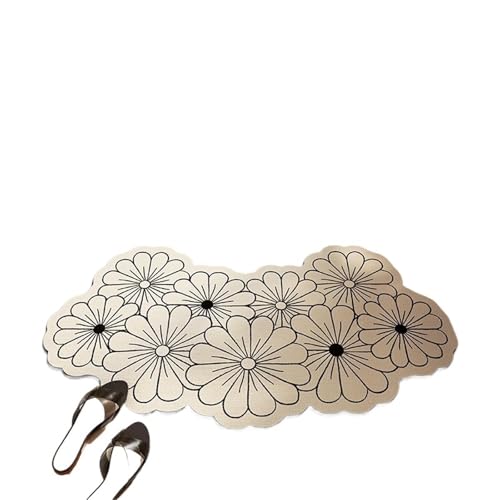 YGLEEULI rutschfeste, Gebogene Bodenmatte, rutschfeste Kieselalgen-Duschmatte, fächerförmiger Toilettenteppich für Badezimmer(Color 5,45x70cm) von YGLEEULI