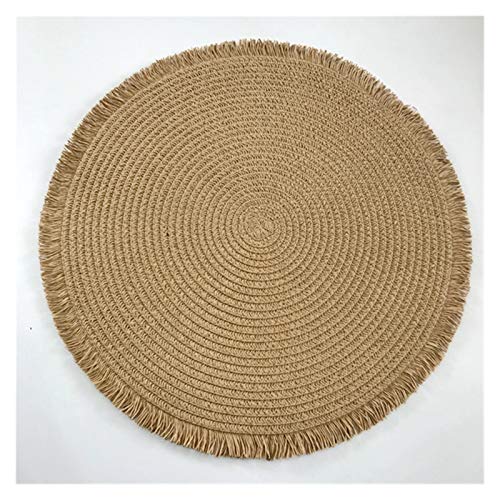 Tischset 1 stücke Wärmeisolation Esstisch Matte 38 cm Runde Zarte Stickerei Dessert Pan Tisch Tischsat Rutschfeste Kaffeetasse Matten Tischsets Abwaschbar (Color : Y, Shape Style : ROUND) von YGLONG