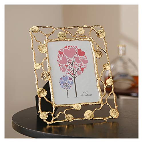 YGLONG Bilderrahmen 1 stücke Kreativer Fotorahmen Europäischen Stil Retro Gold Ginkgo Blätter 6 Zoll 7 Zoll Bildrahmen Dekorativer Bilderrahmen (Size : 15x20cm) von YGLONG