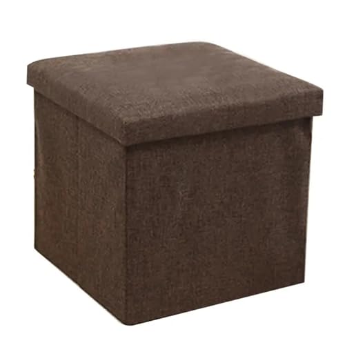 YGLONG Fußhocker 30cm Aufbewahrungshocker Faltbarer wasserdichter Stoff mit großer Kapazität Schlafzimmerbank Fußstütze Hocker Gepolsterter Sitz Kleinigkeiten Organizer Pouf(Coffee) von YGLONG