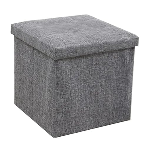 YGLONG Fußhocker 30cm Aufbewahrungshocker Faltbarer wasserdichter Stoff mit großer Kapazität Schlafzimmerbank Fußstütze Hocker Gepolsterter Sitz Kleinigkeiten Organizer Pouf(Dark Gray) von YGLONG