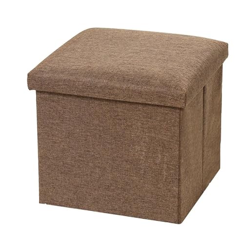 YGLONG Fußhocker Aufbewahrungsbox, multifunktionale, Faltbare Möbel, Fußhocker mit großer Kapazität, wasserdichter Stoffaufbewahrungshocker, Faltbarer Ruhehocker(Coffee) von YGLONG
