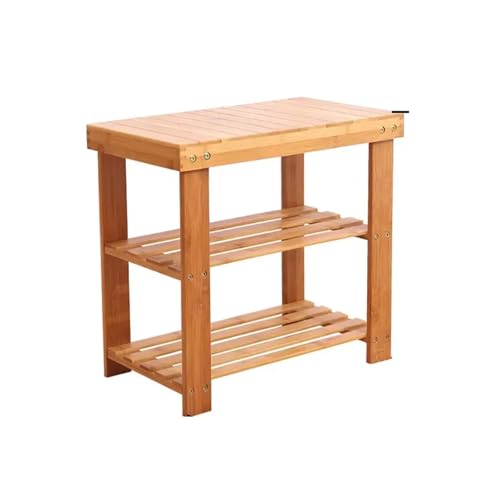 YGLONG Fußhocker Bambus-Haushaltshocker mit Schuhregal for Wechselschuhe, Aufbewahrungshocker, Container, Sitzbank, Eingangsbereich, Flur, Organizer, Möbel von YGLONG