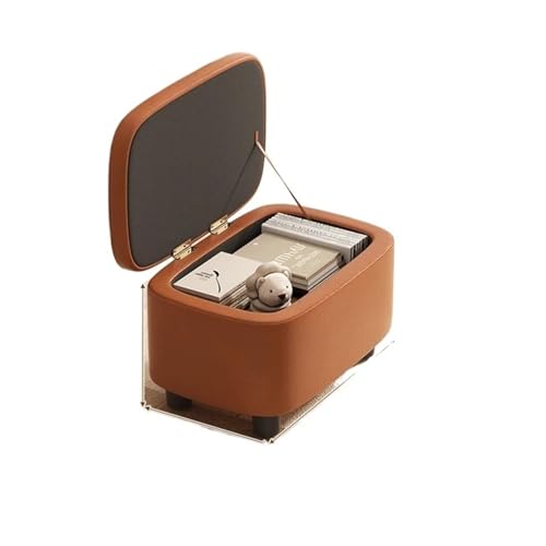 YGLONG Fußhocker Creative Organizer Hocker Ottomanen Haushalt Bequemes Sofa Lederhocker Wohnzimmer Sofa Türöffnung Tragen Schuhhocker Kann Lagerung(Ginger) von YGLONG
