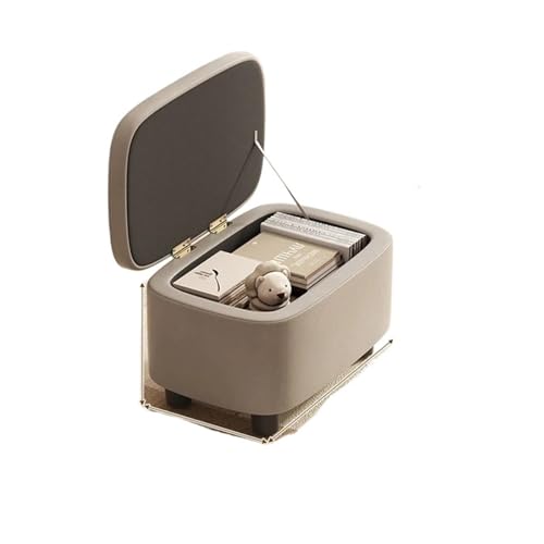 YGLONG Fußhocker Creative Organizer Hocker Ottomanen Haushalt Bequemes Sofa Lederhocker Wohnzimmer Sofa Türöffnung Tragen Schuhhocker Kann Lagerung(Light Gray) von YGLONG