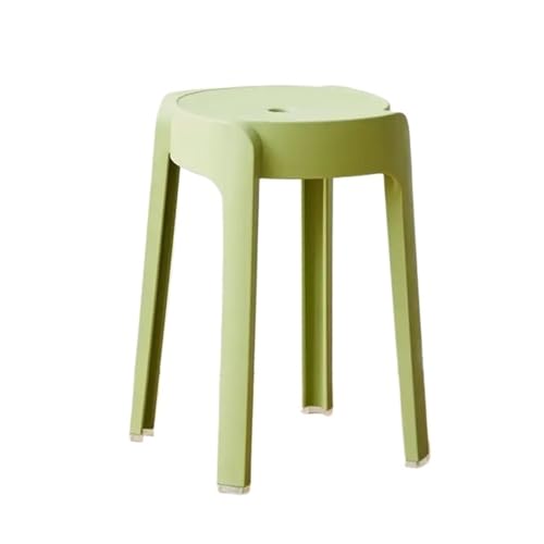 YGLONG Fußhocker Haushaltshocker aus Kunststoff, verdickte Bank, runder Hocker, modischer Internet-Promi-Staubstuhl, stapelbarer Windmühlenhocker(Green) von YGLONG