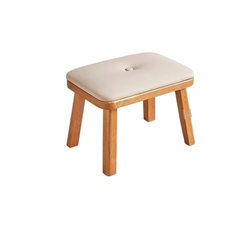 YGLONG Fußhocker Massivholz Kleiner Hocker Haushalt kleine Bank Wohnzimmer Couchtisch Holzhocker Sofa Fußhocker rund weiche Tasche kurz(Green) von YGLONG