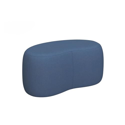 YGLONG Fußhocker Niedriger Ottomane Wohnzimmerbank Samtboden Sofastuhl INS Eingangsschuhwechselhocker Design Ruhefüße Modulare Möbel(Leathaire Blue) von YGLONG