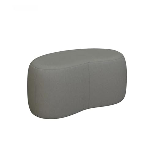 YGLONG Fußhocker Niedriger Ottomane Wohnzimmerbank Samtboden Sofastuhl INS Eingangsschuhwechselhocker Design Ruhefüße Modulare Möbel(Leathaire Gray) von YGLONG