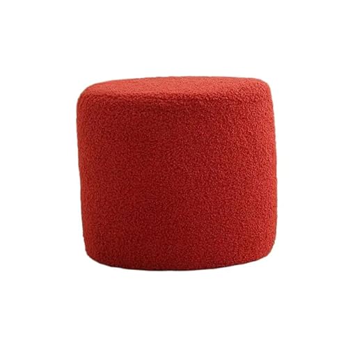 YGLONG Fußhocker Osmanischer Fußstützenhocker, Kleiner Zylinderhocker, Wechselschuhhocker, Fußhocker, Bank, dekorativer Sofahocker for den Eingangsbereich, das Bett(Red) von YGLONG