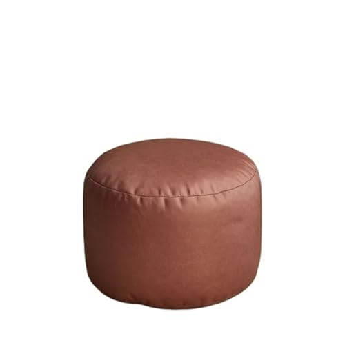 YGLONG Fußhocker Plus Big Kunstleder Ottoman Pouf Hocker mit Füllung Sitzsack Fußstütze Fußhocker Ecke Tür Seite Sitz Futon Rahmenlos(L-KJC-Brown-Y) von YGLONG