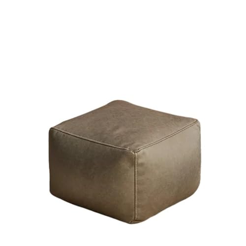 YGLONG Fußhocker Plus Big Kunstleder Ottoman Pouf Hocker mit Füllung Sitzsack Fußstütze Fußhocker Ecke Tür Seite Sitz Futon Rahmenlos(L-KJC-Grey-F-C) von YGLONG
