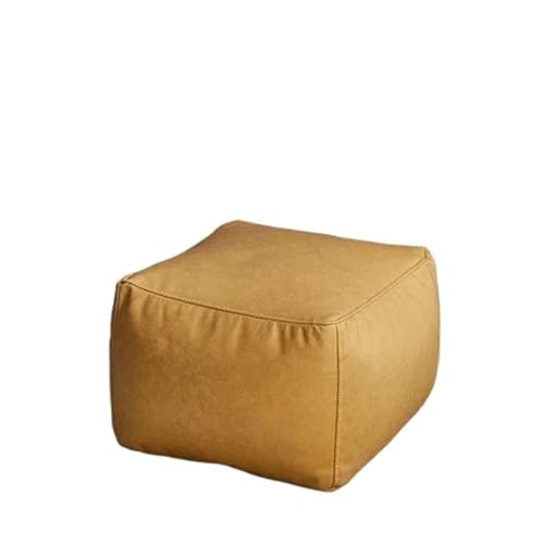 YGLONG Fußhocker Plus Big Kunstleder Ottoman Pouf Hocker mit Füllung Sitzsack Fußstütze Fußhocker Ecke Tür Seite Sitz Futon Rahmenlos(L-KJC-Yellow-F) von YGLONG