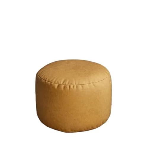 YGLONG Fußhocker Plus Big Kunstleder Ottoman Pouf Hocker mit Füllung Sitzsack Fußstütze Fußhocker Ecke Tür Seite Sitz Futon Rahmenlos(L-KJC-Yellow-Y) von YGLONG