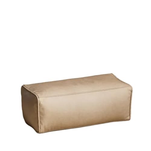 YGLONG Fußhocker Plus Big Kunstleder Ottoman Pouf Hocker mit Füllung Sitzsack Fußstütze Fußhocker Ecke Tür Seite Sitz Futon Rahmenlos(L-KJC-beige-C) von YGLONG