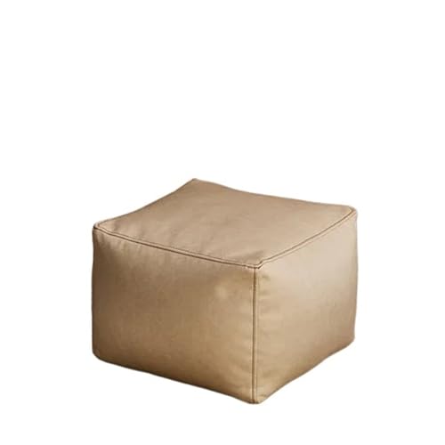 YGLONG Fußhocker Plus Big Kunstleder Ottoman Pouf Hocker mit Füllung Sitzsack Fußstütze Fußhocker Ecke Tür Seite Sitz Futon Rahmenlos(L-KJC-beige-F) von YGLONG
