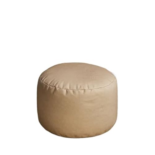 YGLONG Fußhocker Plus Big Kunstleder Ottoman Pouf Hocker mit Füllung Sitzsack Fußstütze Fußhocker Ecke Tür Seite Sitz Futon Rahmenlos(L-KJC-beige-Y) von YGLONG