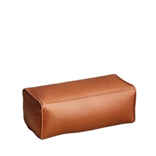 YGLONG Fußhocker Plus Big Kunstleder Ottoman Pouf Hocker mit Füllung Sitzsack Fußstütze Fußhocker Ecke Tür Seite Sitz Futon Rahmenlos(L-KJC-orange-C) von YGLONG
